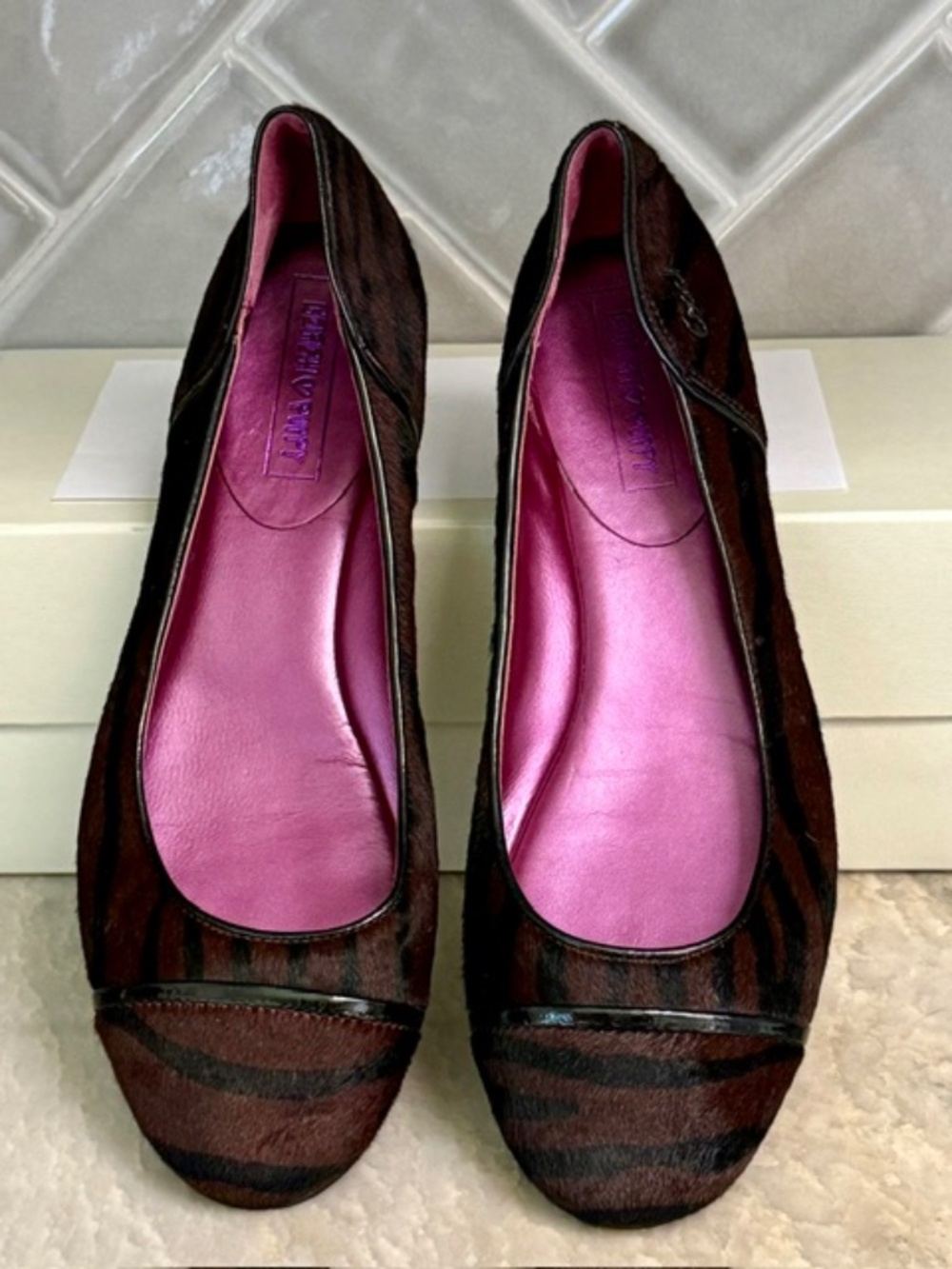 Coach Poppy 'Randy Tiger' Calf Hair Ballet Flat Size 9